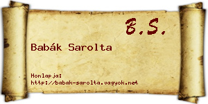 Babák Sarolta névjegykártya